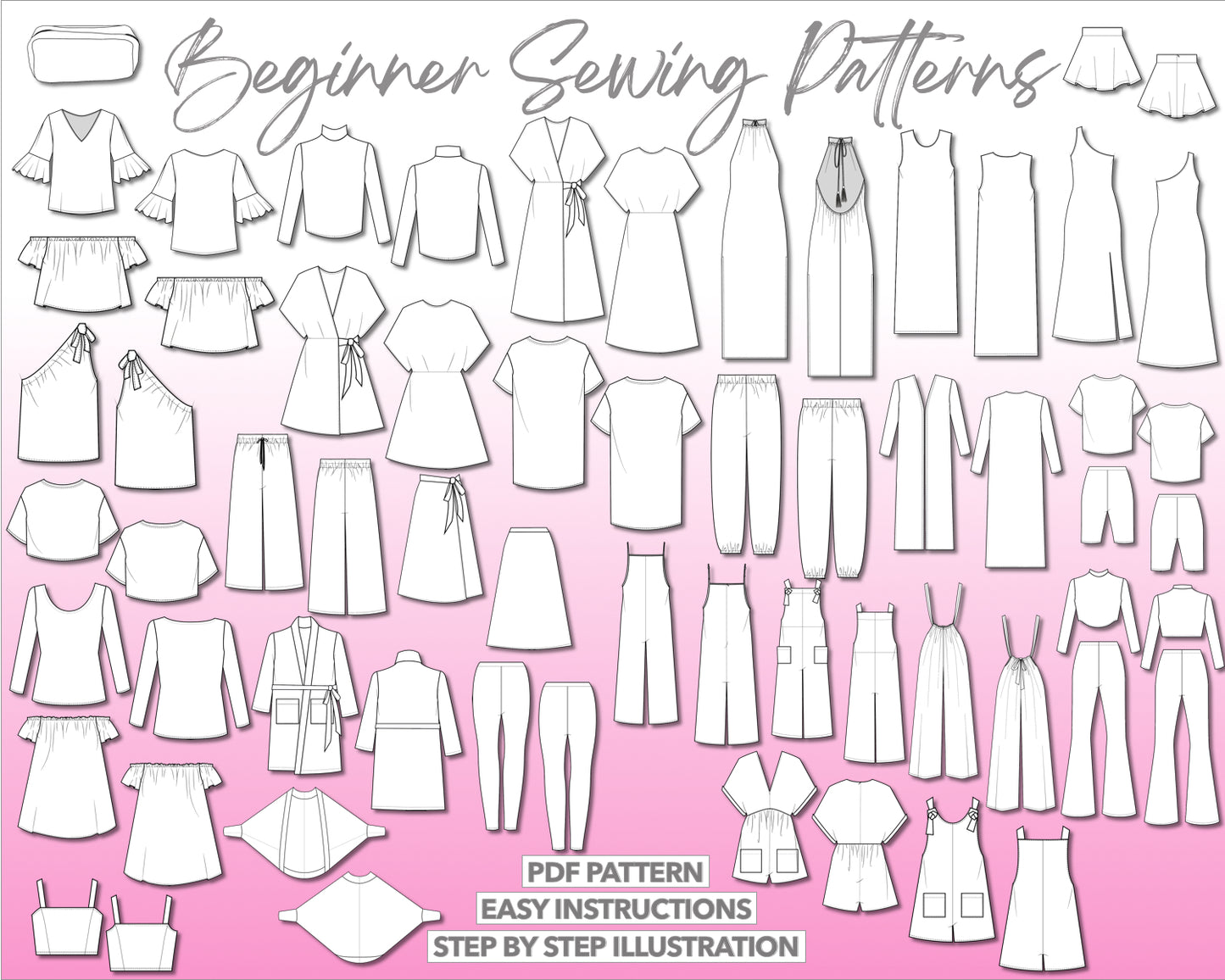Illustration and detailed description for Beginner Sewing Patterns