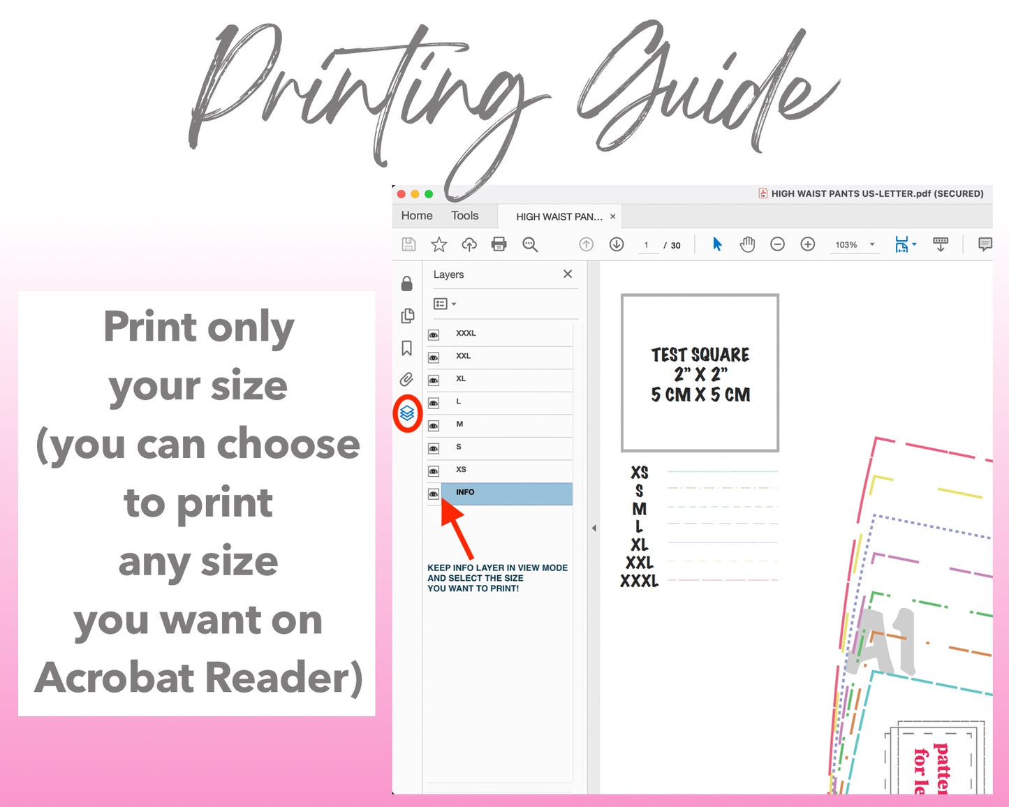High Waist Wide Leg Pants sewing pattern printing guide.