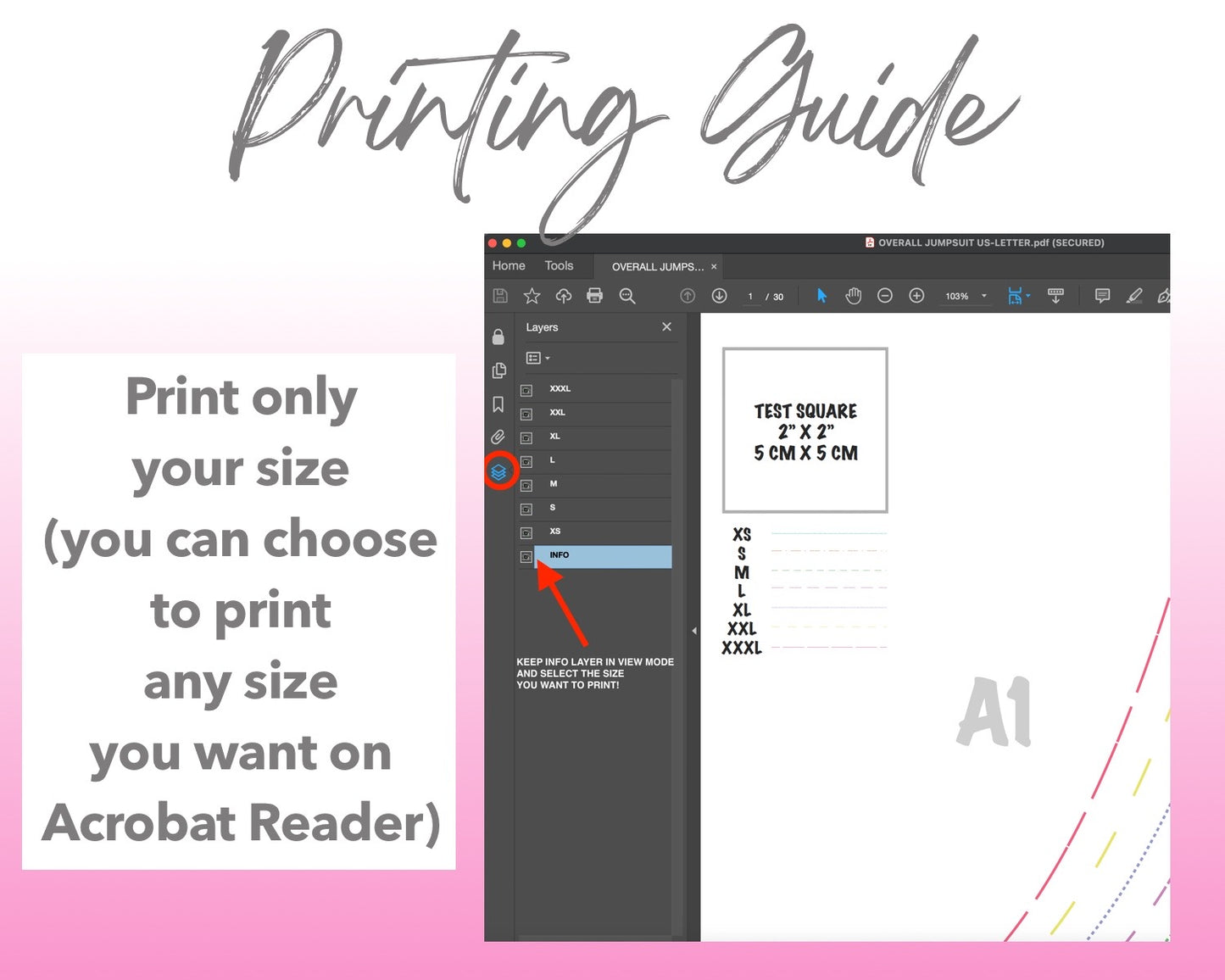 Overall Wide Leg Jumpsuit sewing pattern printing guide.