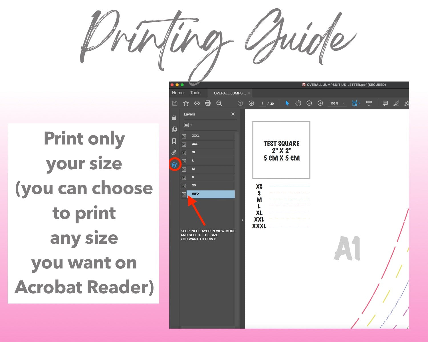 Overall Wide Leg Jumpsuit sewing pattern printing guide.
