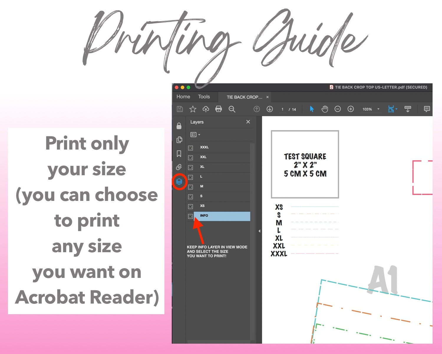 Tie Back Sleeveless Crop Top sewing pattern printing guide.