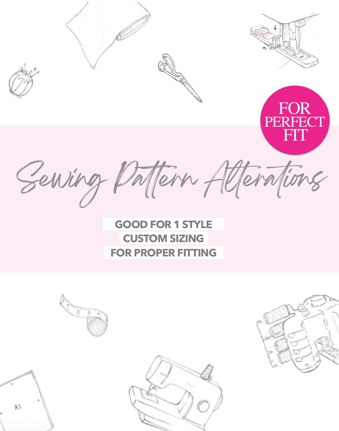 Custom fit pdf sewing pattern with easy instructions and step by step illustrations.