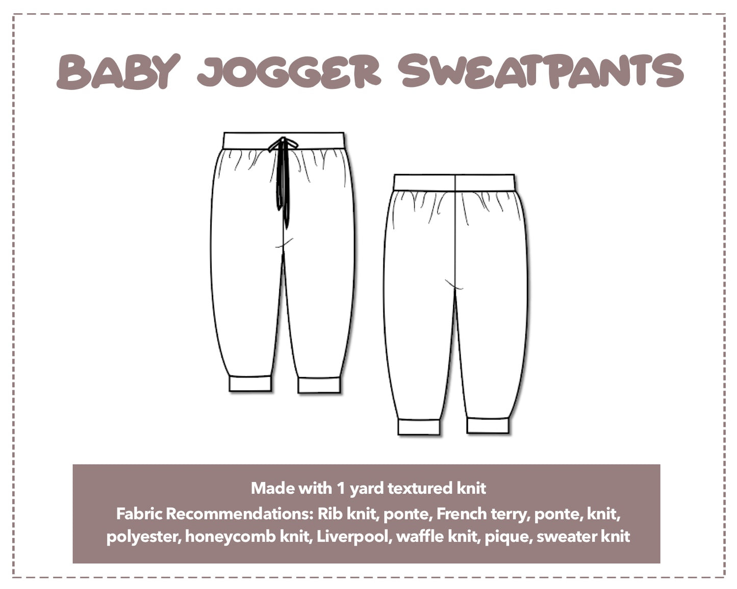 Baby Jogger Sweatpants Sewing Pattern