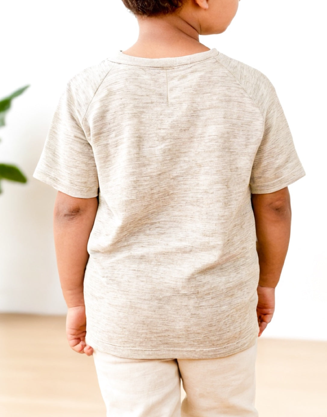 Back view of Boys Pocket Patched Tee.