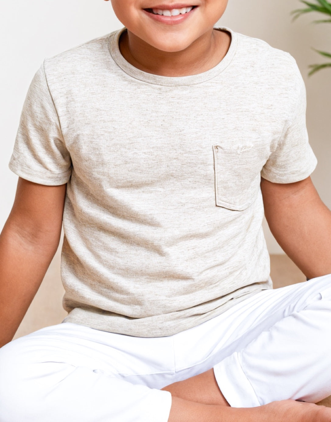 Closeup of Boys Pocket Patched Tee.