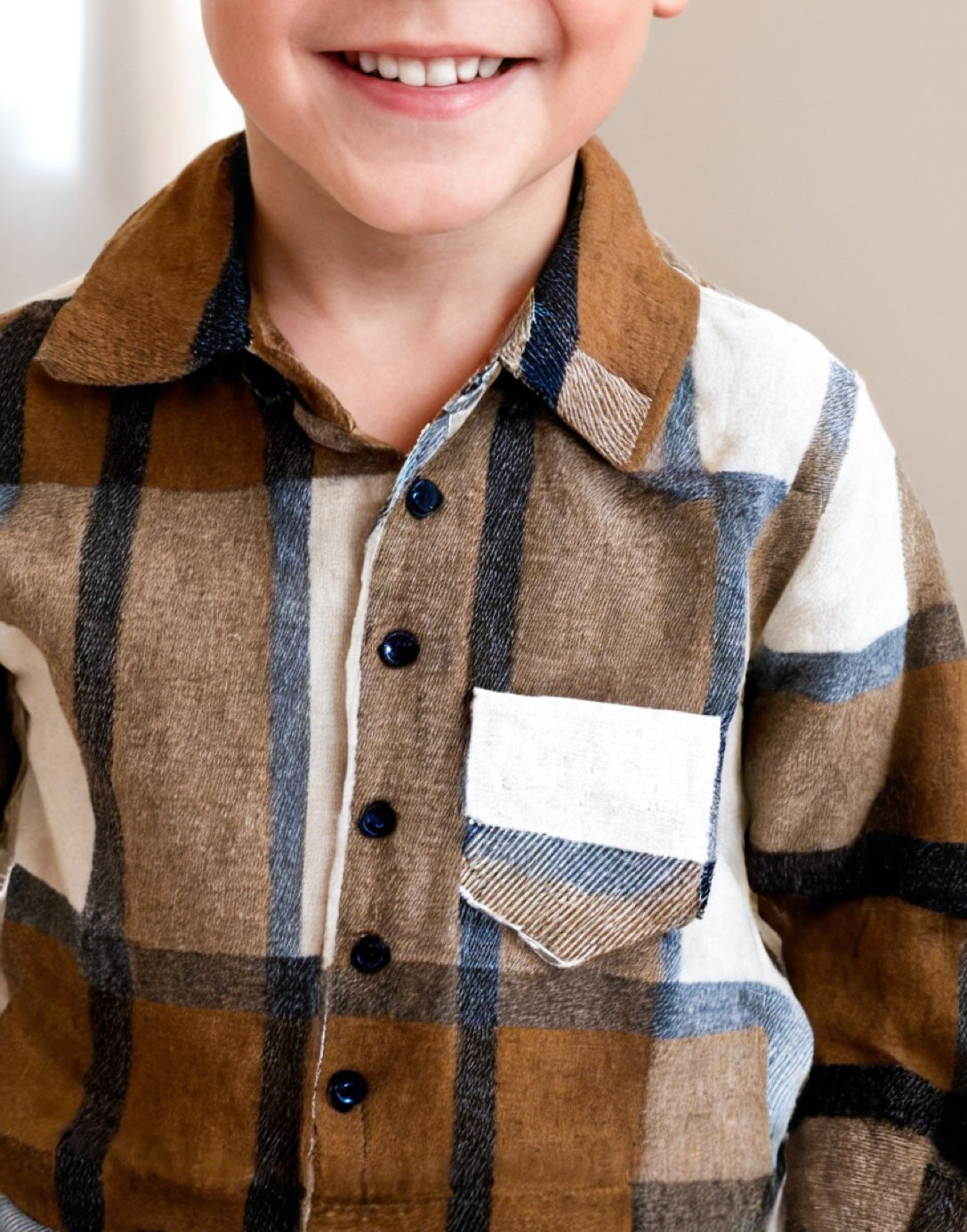 Side view of Boys Shirt Jacket.