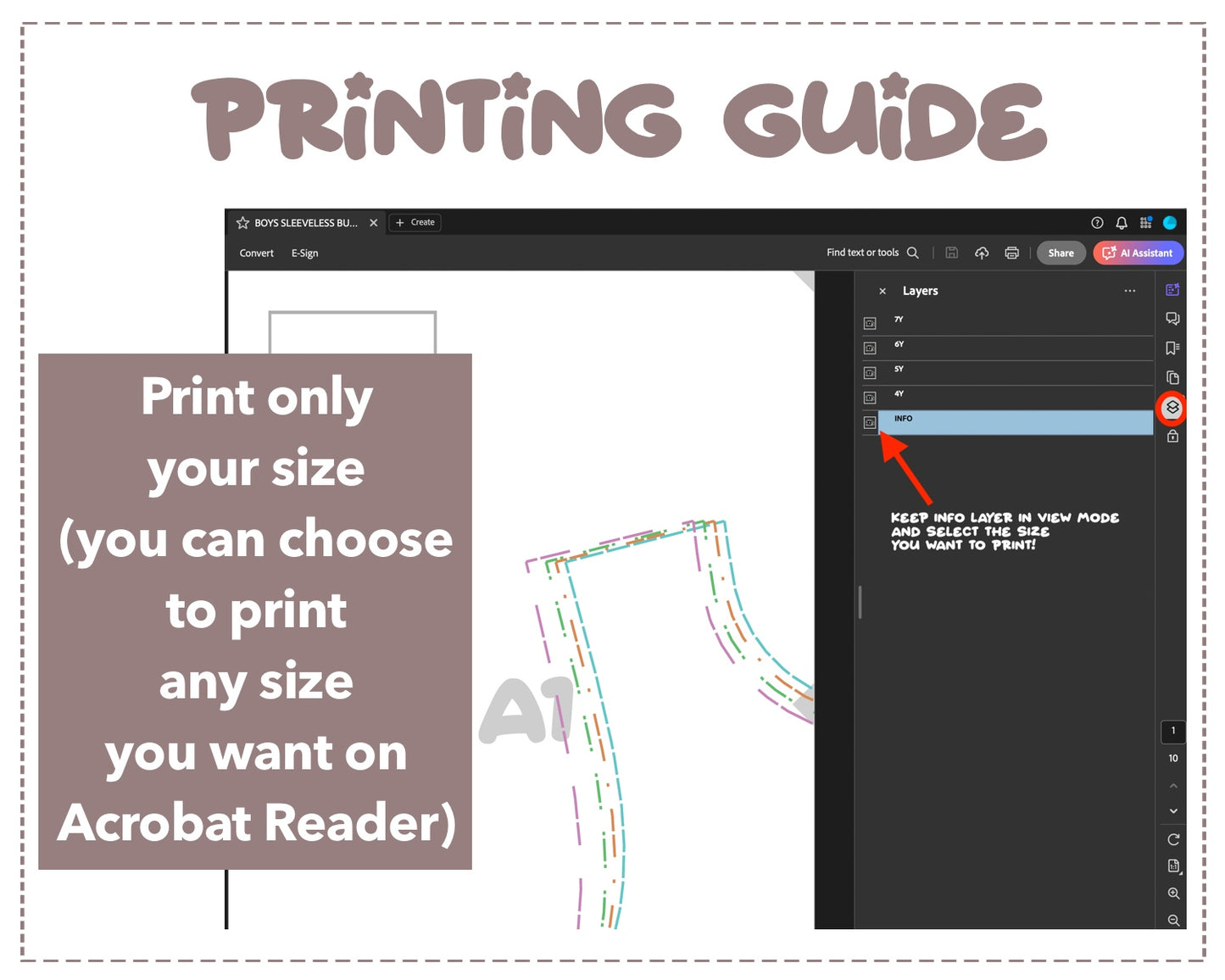 Sleeveless Button Down Romper sewing pattern printing guide.