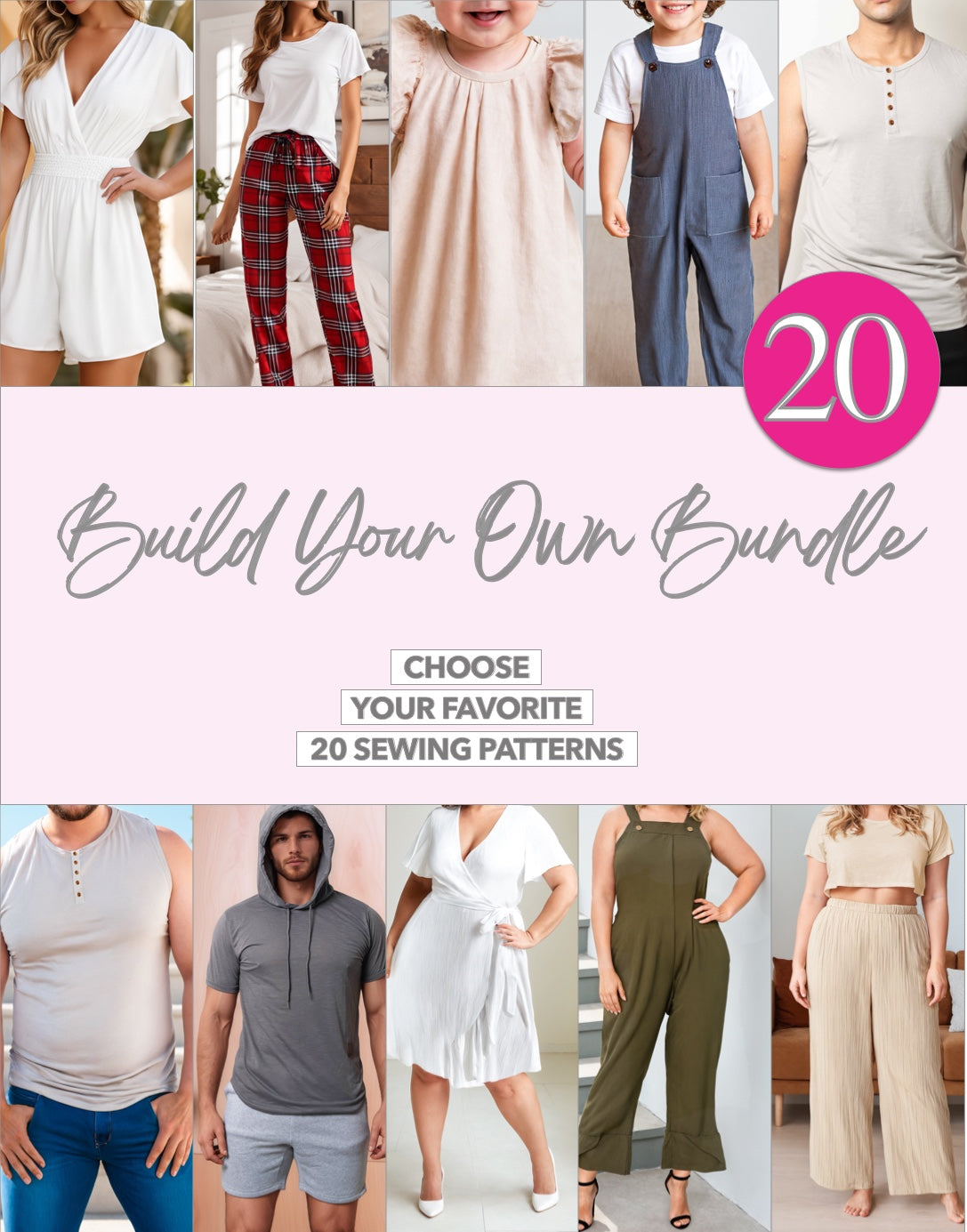 Build a bundle with 20 of your favorite sewing patterns