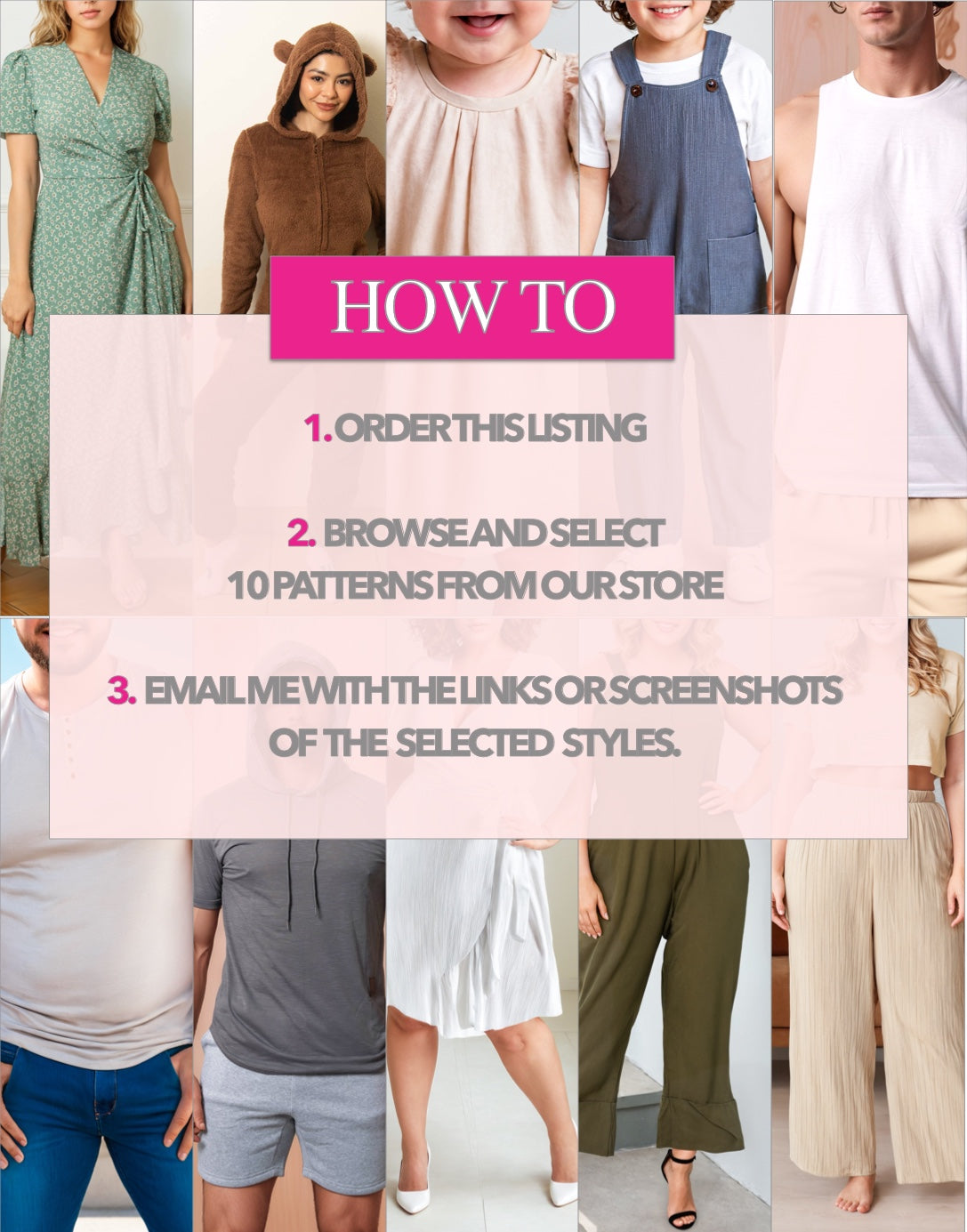 Select 10 sewing patterns from our store