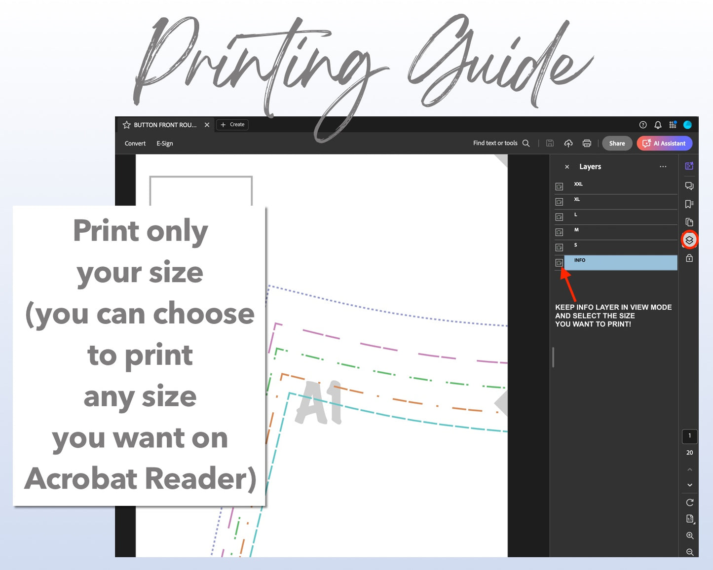Button Front Round Neck Tank Top sewing pattern printing guide.