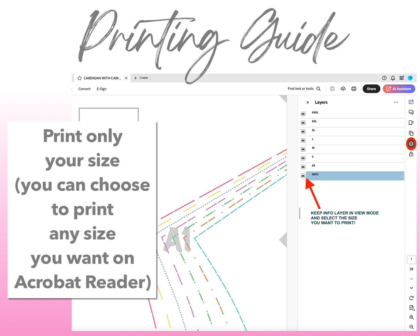 Cardigan Crop Top and Shorts Set sewing pattern printing guide.