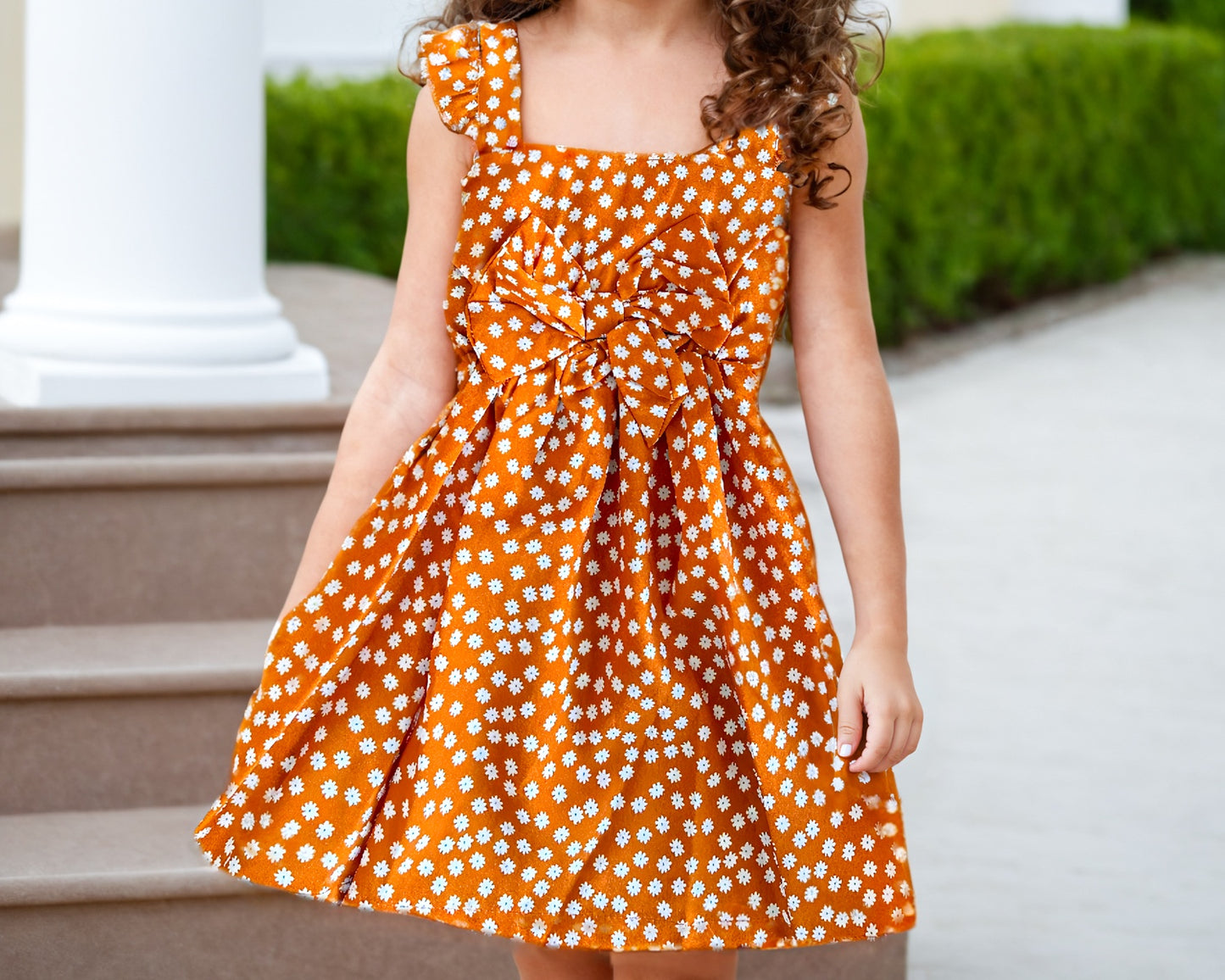 Front view of Girls Bow Front Cami Dress.