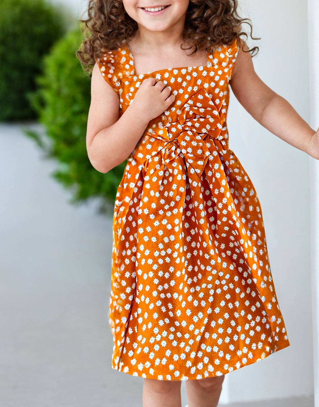 Side view of Girls Bow Front Cami Dress.
