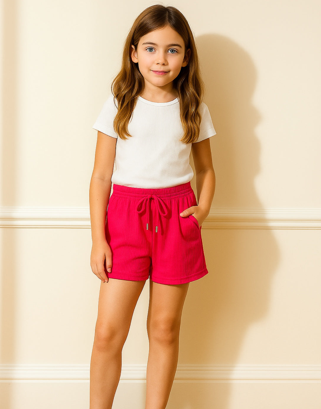 Front view of Girls Gym Shorts.