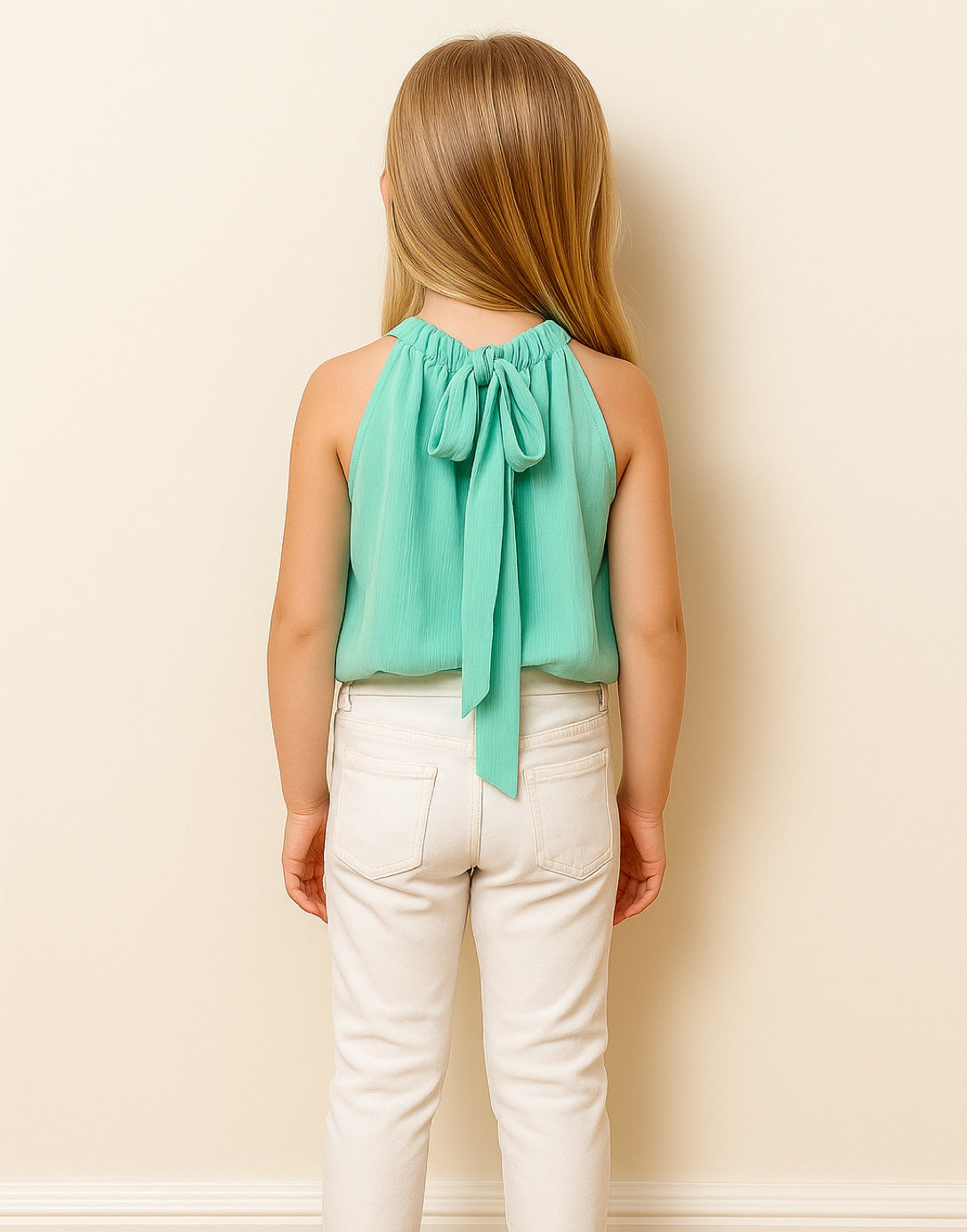 Back view of Girls Halter Top.