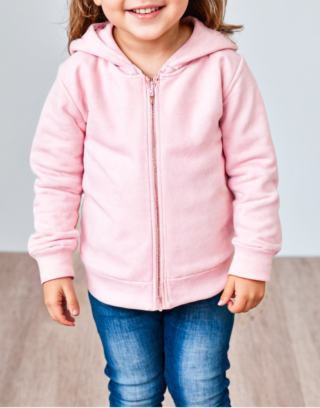 Front view of Girls Zip Up Hoodie Jacket.