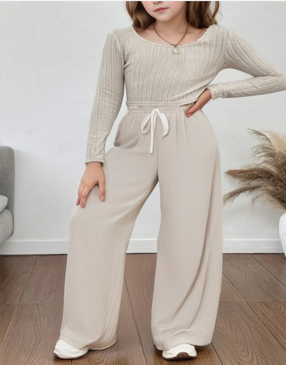Front view of Girls Palazzo Pants.
