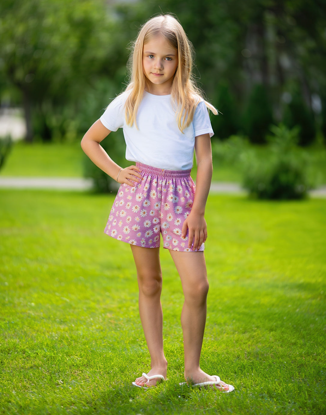 Front view of Girls Shorts.