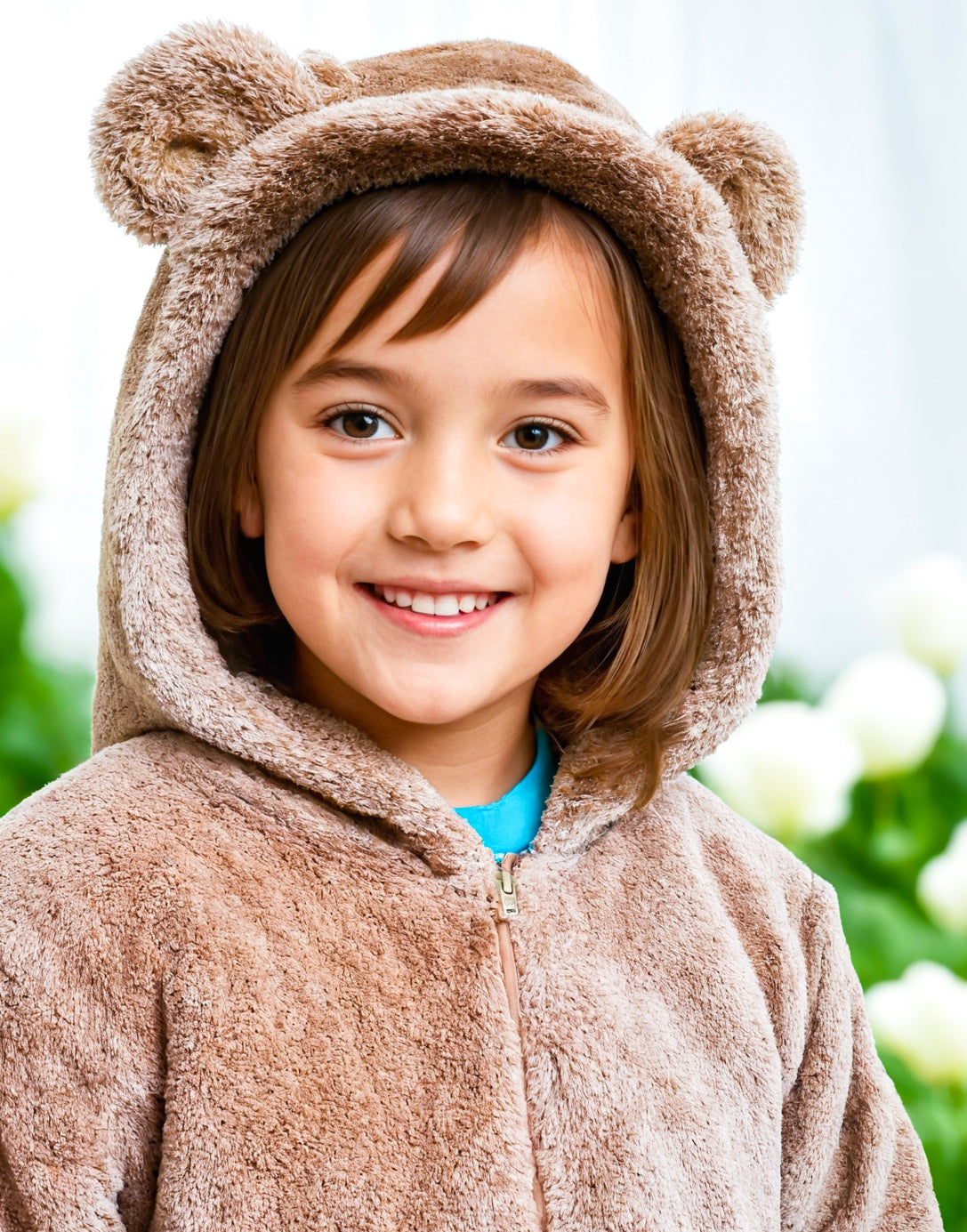 Closeup of Teddy Ear Hood.