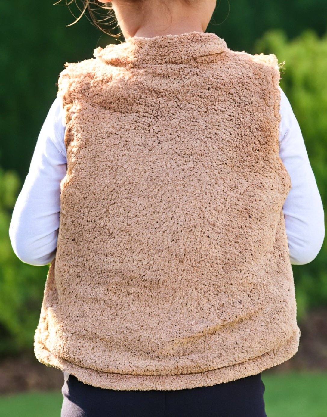 Back view of Girls Teddy Vest.