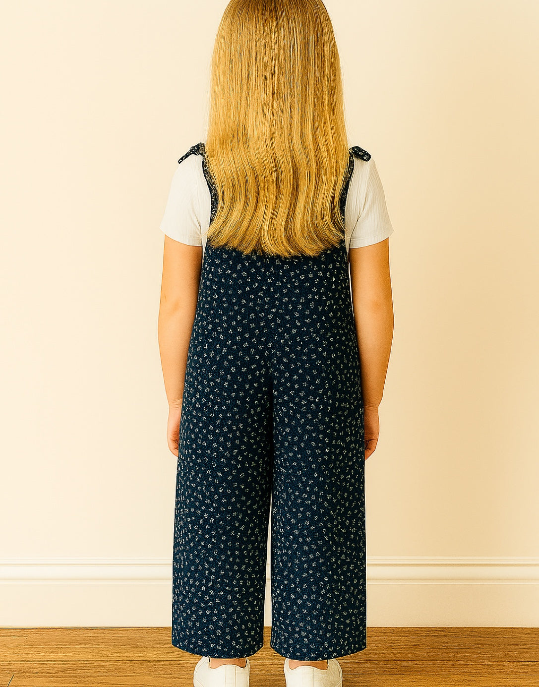 Back view of Girls Tie Shoulder Jumpsuit.