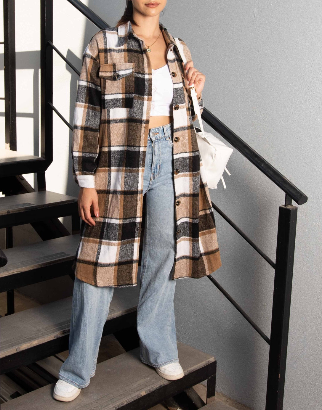 Full length photo of Long Shirt Jacket.