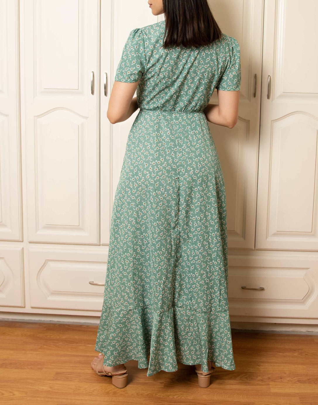 Back view of Maxi Wrap Dress.