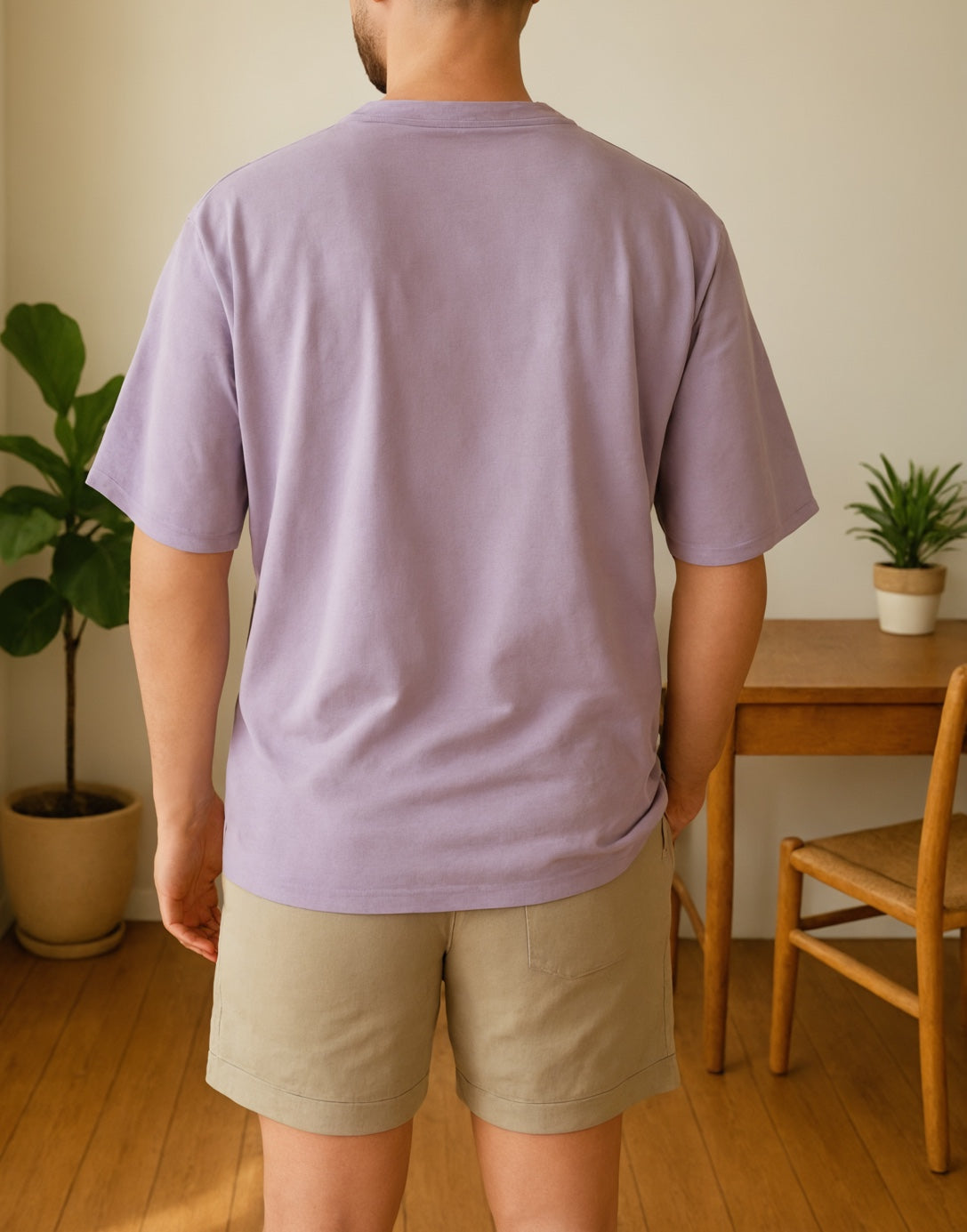 Back view of Mens Oversized T-Shirt.