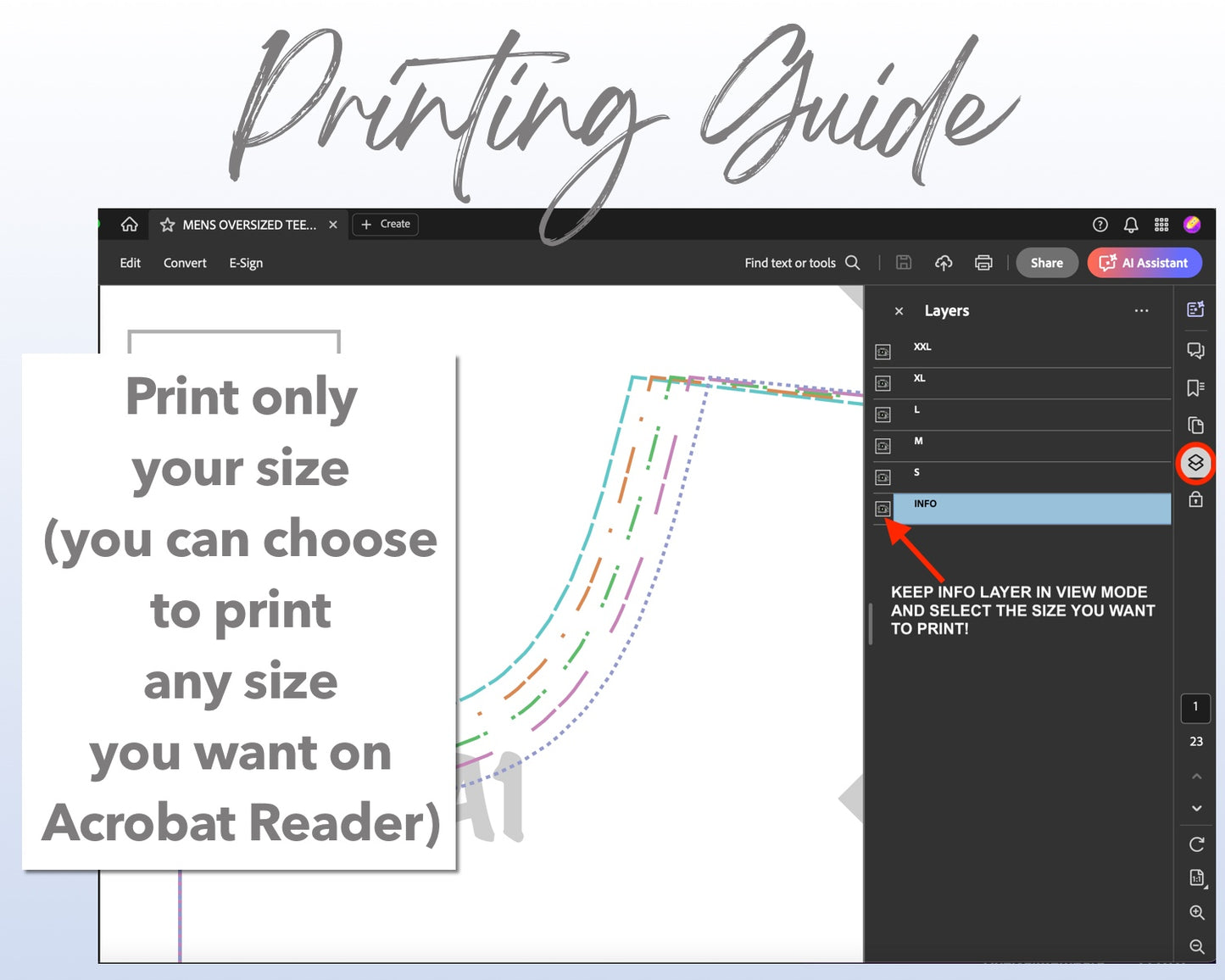 Oversized Longline Tee sewing pattern printing guide.