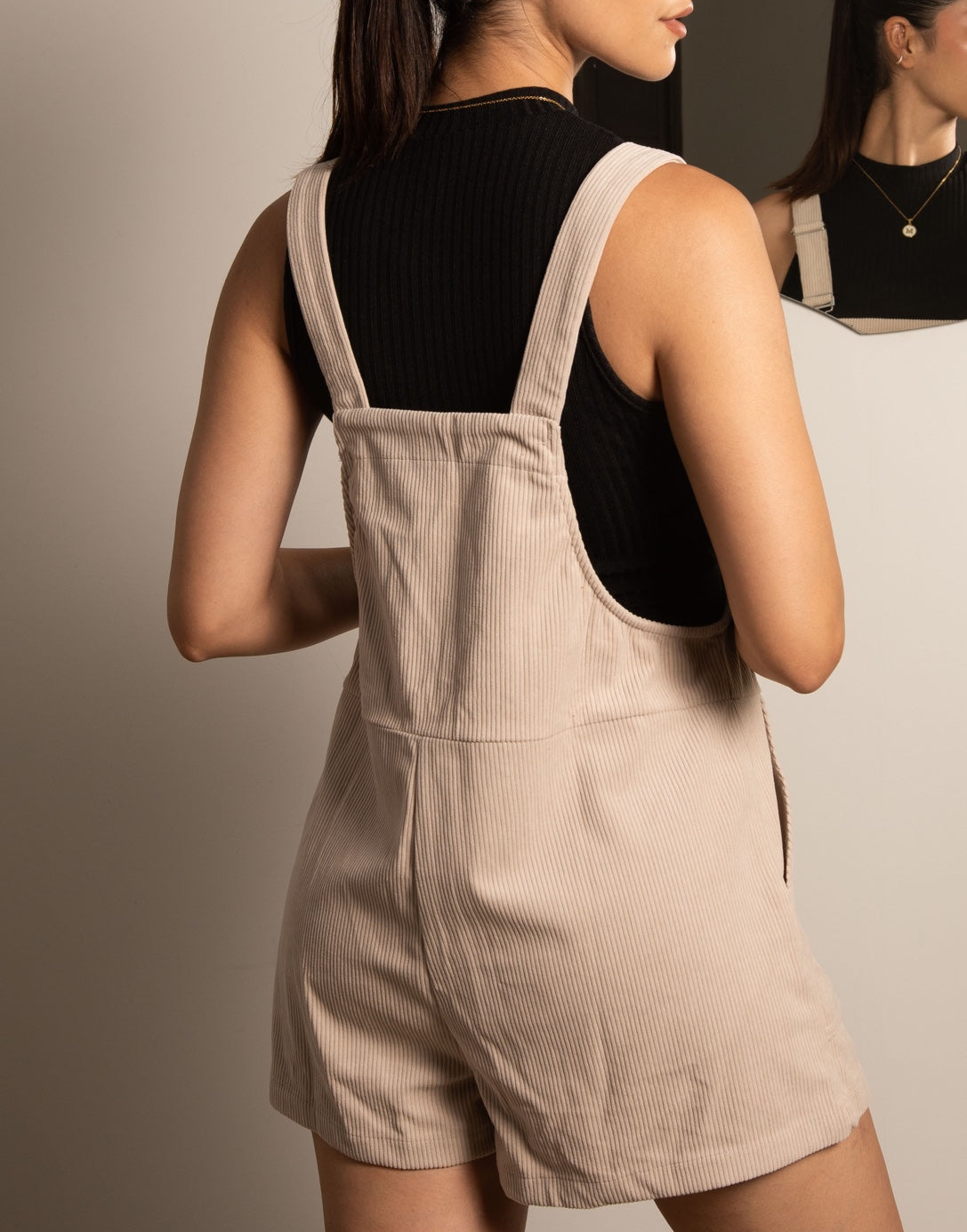 Back view of Pocket Overall Romper.
