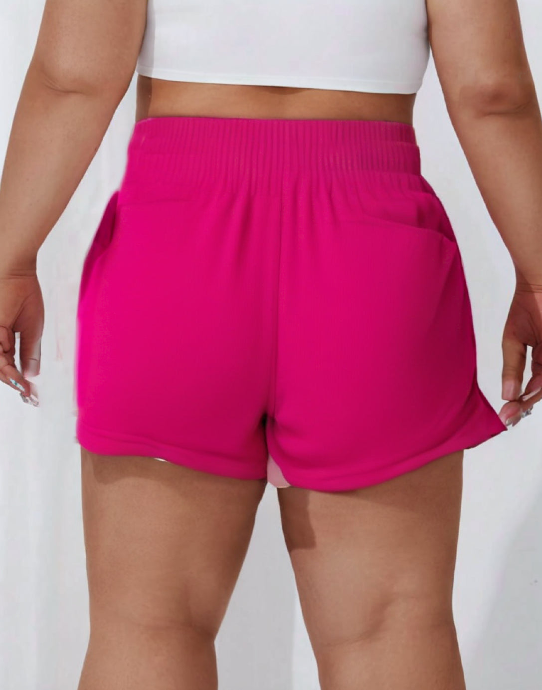 Back view of Plus Size Gym Shorts.