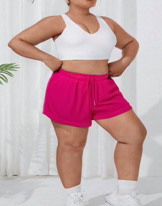 Front view of Plus Size Gym Shorts.