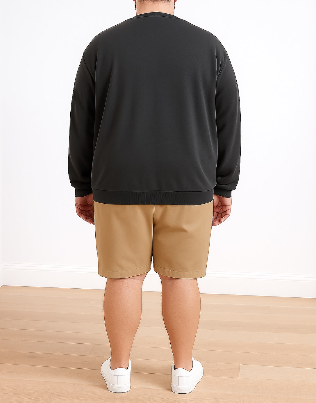Back view of Plus Size Mens Classic Sweatshirt.
