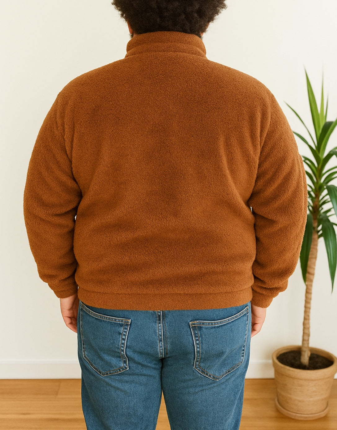 Back view of Plus Size Mens Bomber Jacket.