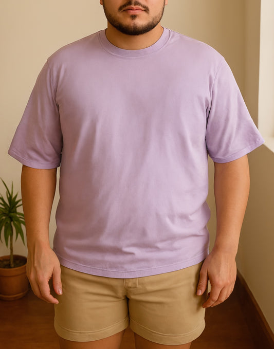 Front view of Plus Size Mens Oversized Longline Tee.