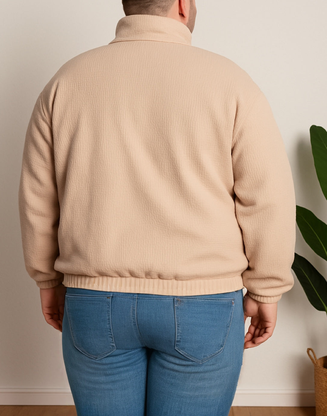 Back view of Plus Size Mens Puffer Jacket.
