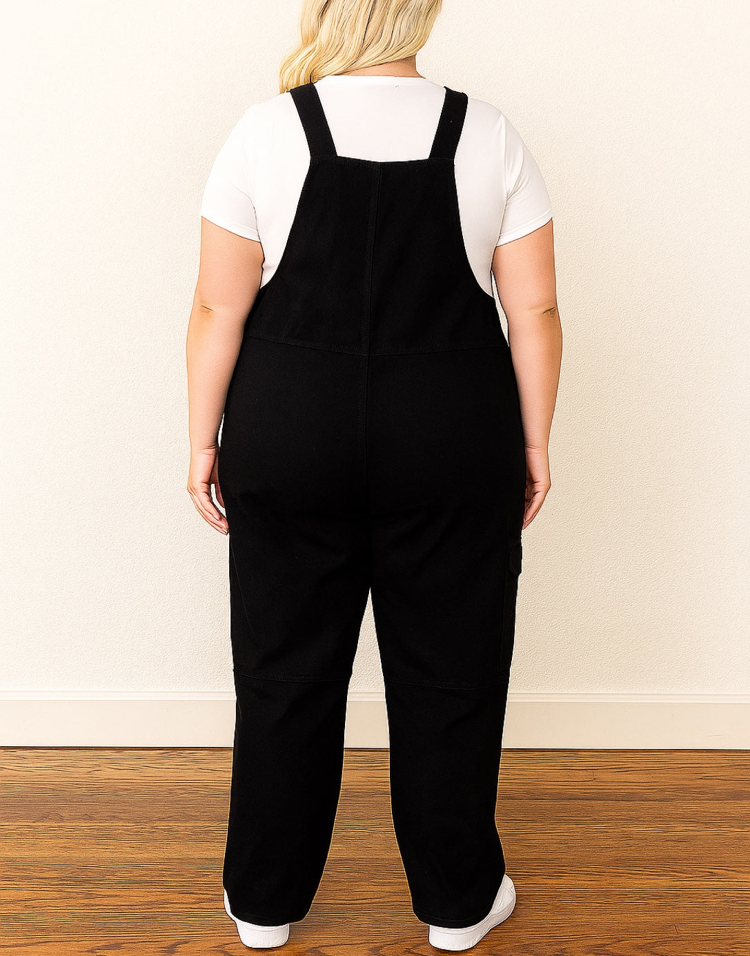 Back view of Plus Size Overall Jumpsuit.