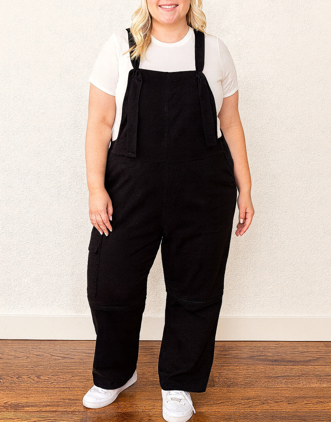 Front view of Plus Size Overall Jumpsuit.