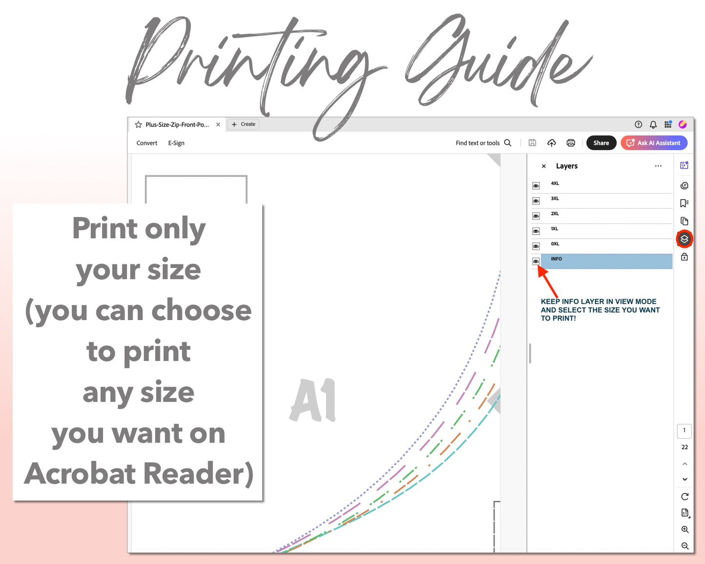 Plus Size Zip Front Pocket Mini Overall Dress sewing pattern printing guide.