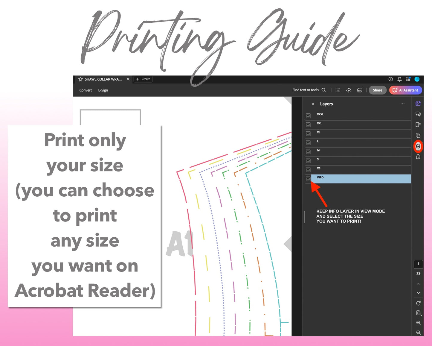 Shawl Collar Wrap Blouse sewing pattern printing guide.