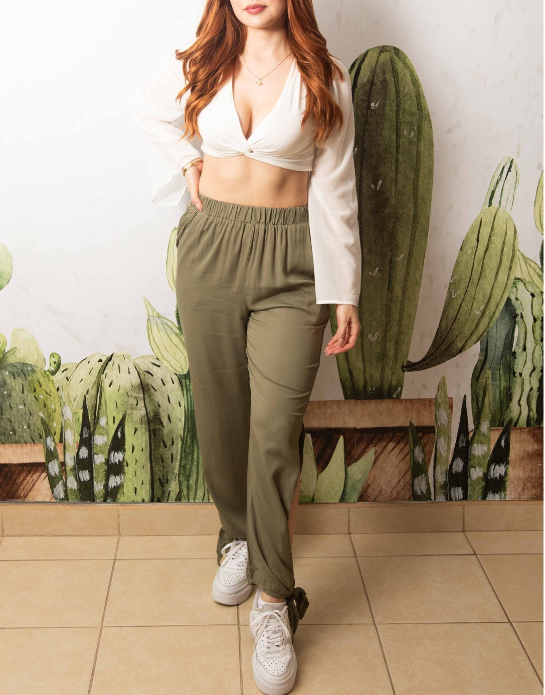 Full length photo of Side Tie Pants.