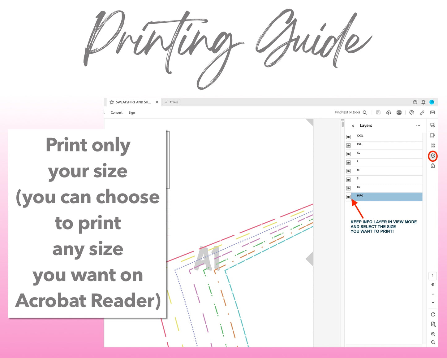 Sweatshirt and Shorts Set sewing pattern printing guide.