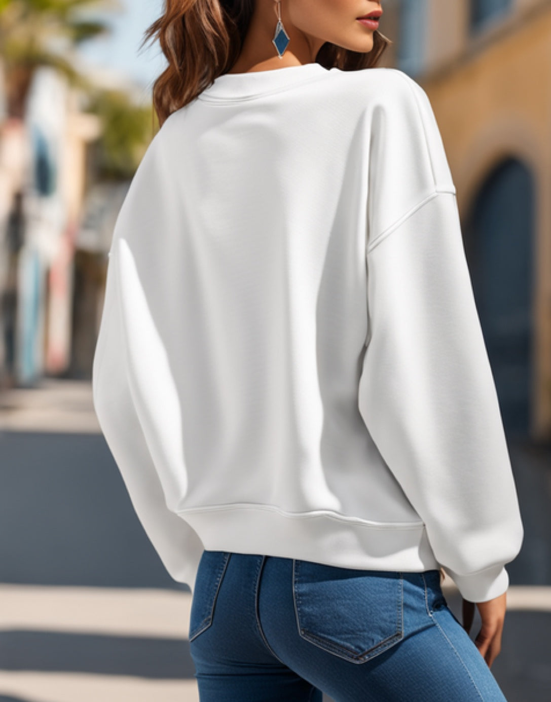 Back view of Trendy Sweatshirt.