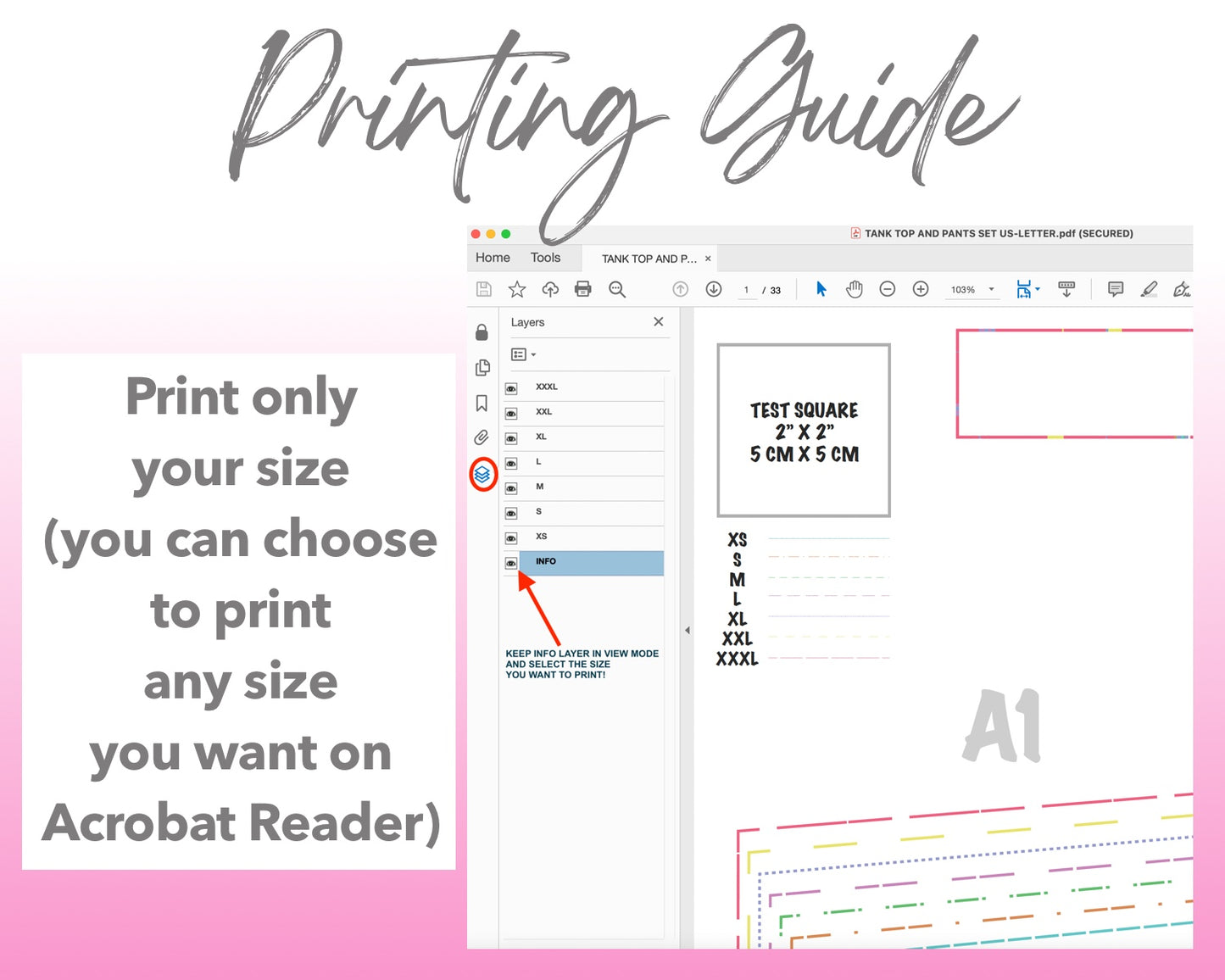 Tank Top And Wide Leg Pants Set sewing pattern printing guide.