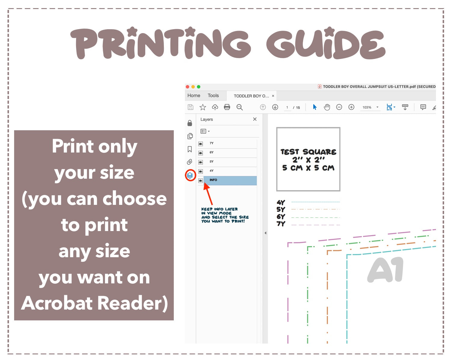 Toddler Boy Pocket Overall Jumpsuit sewing pattern printing guide.