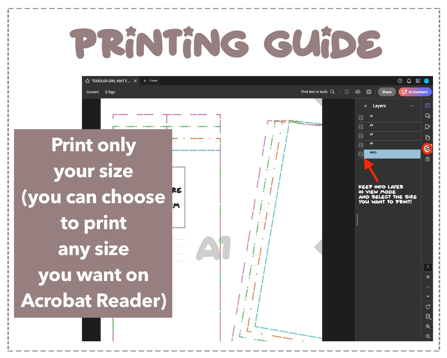 Knit Flare Leg Pants sewing pattern printing guide.