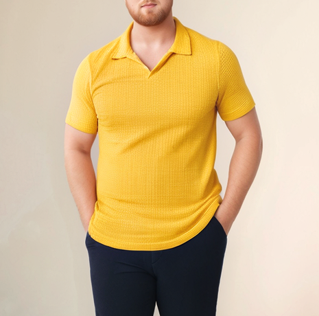 Plus Size Men's Knit Short Sleeve Polo Shirt - Free PDF Sewing Pattern