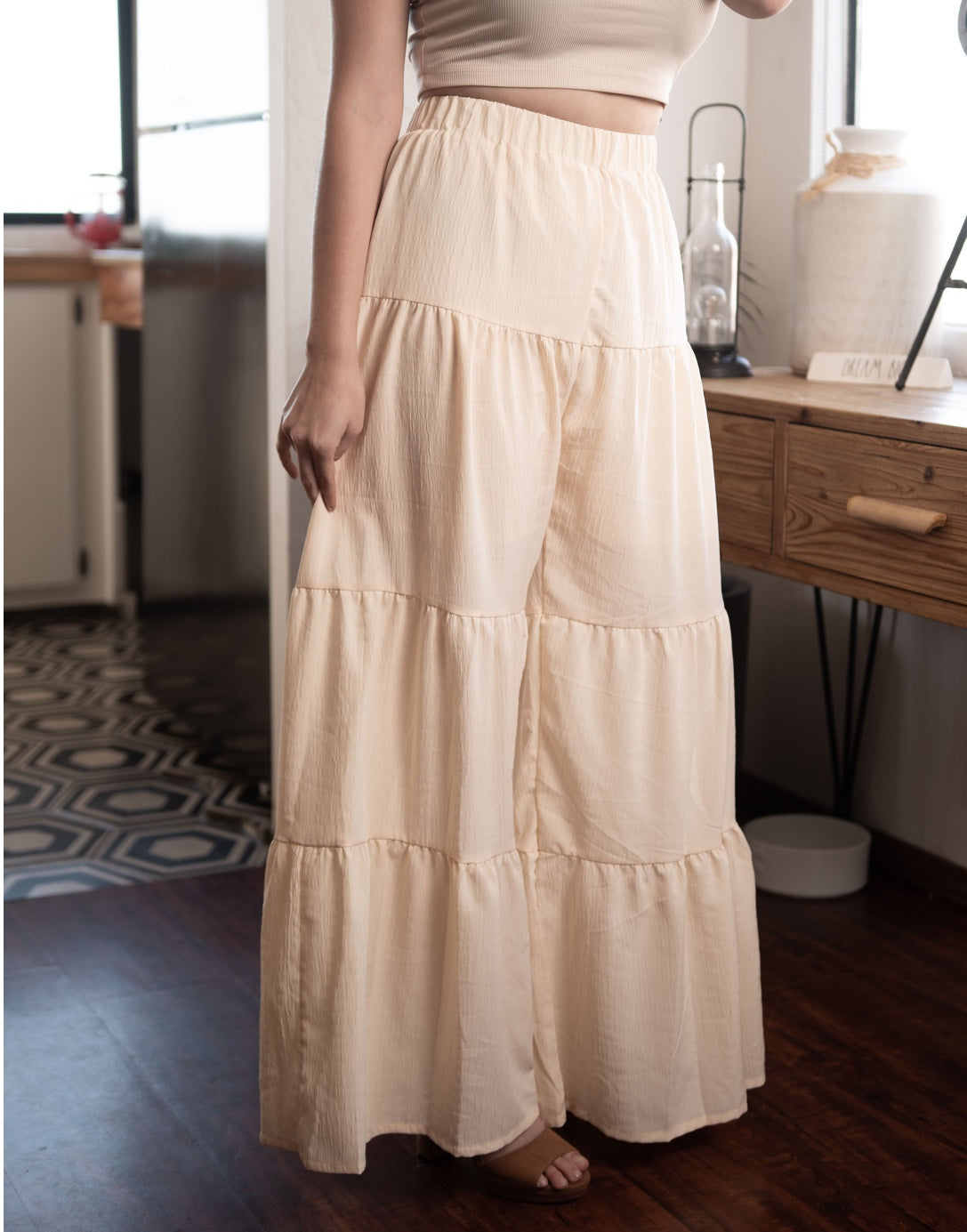 Full length photo of Boho Tiered Pants.