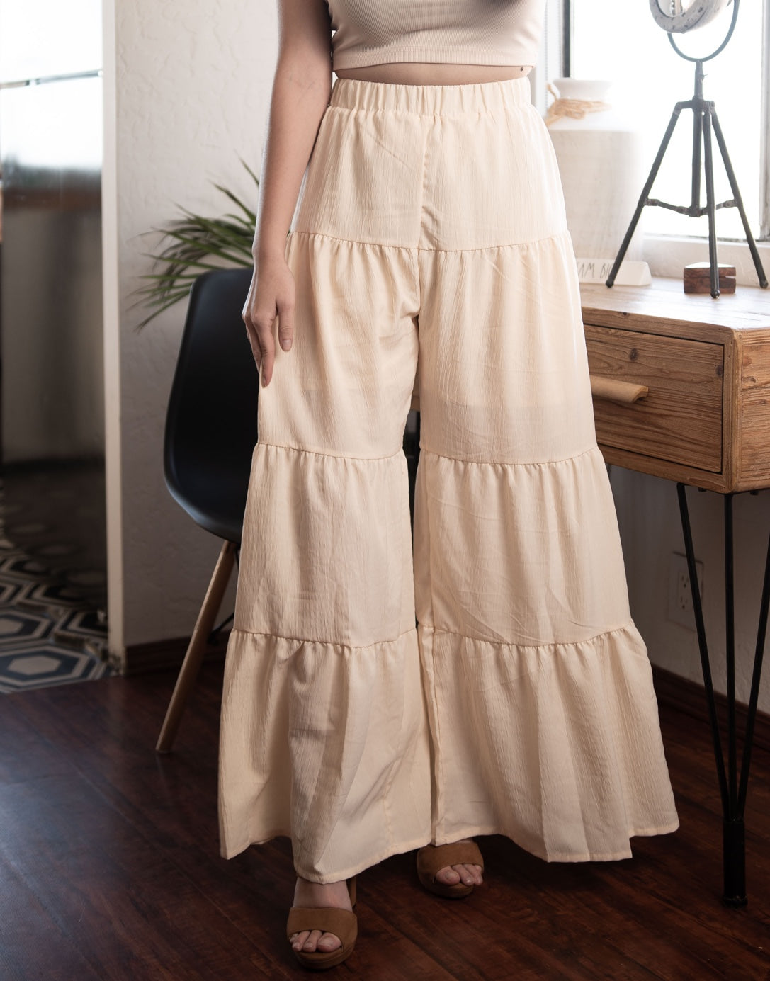 Front view of Boho Tiered Pants.