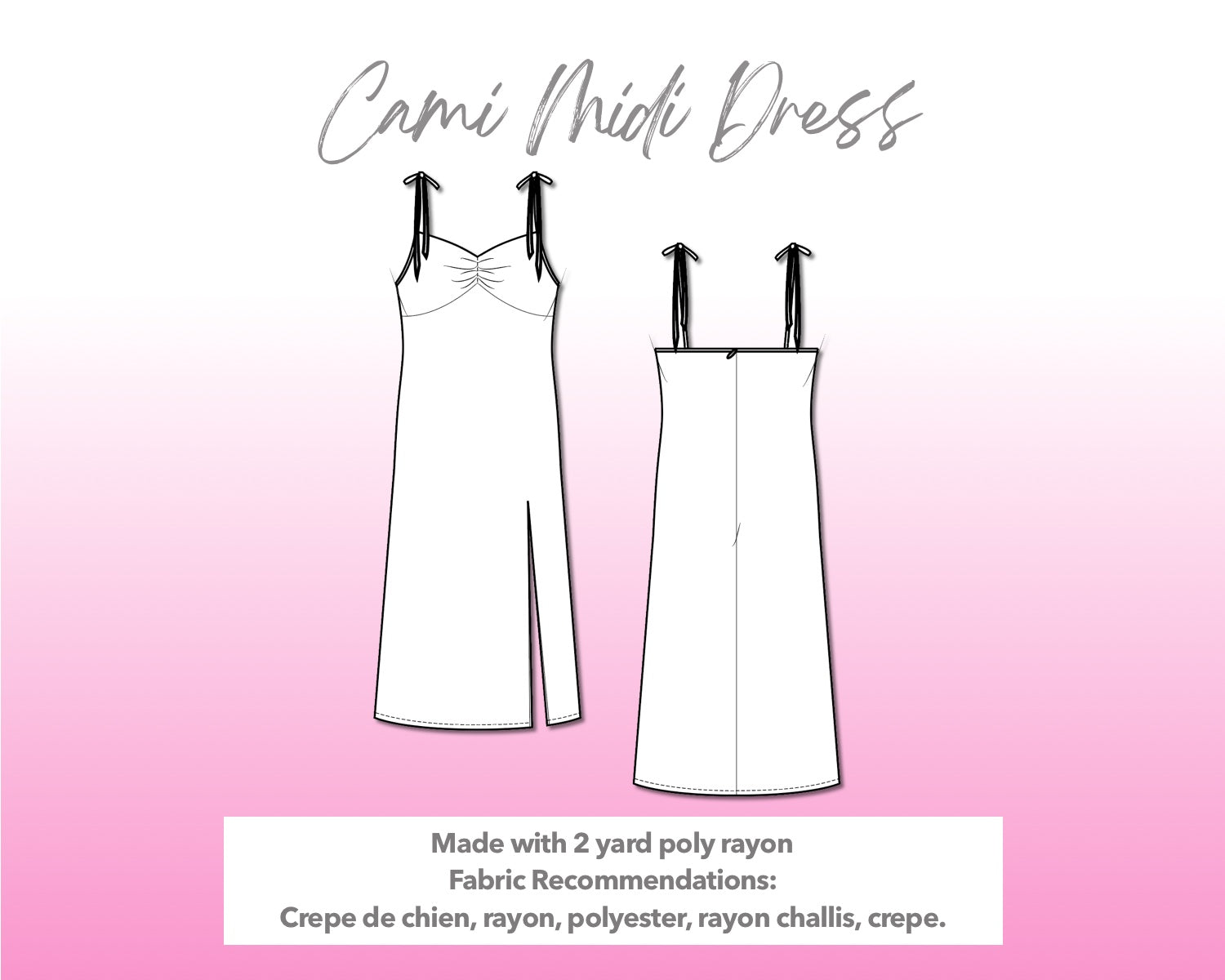 Cami Slip Midi Dress Sewing Pattern Cami Slip Midi Dress Sewing Pattern